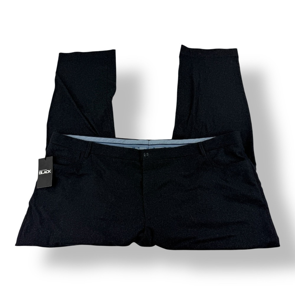 Westport Black 54x35 Navy Blue Ceramica Wool Stretch Flat Front Pants NWT